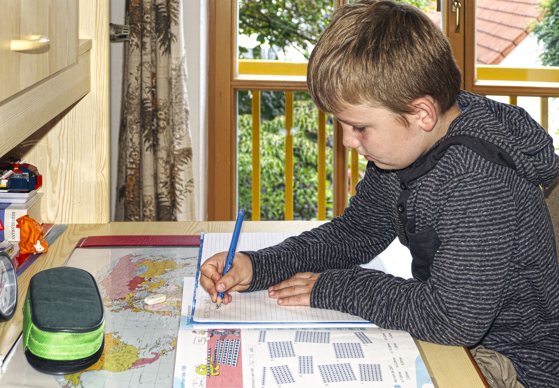 boy writing