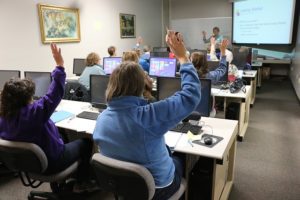 raising hands